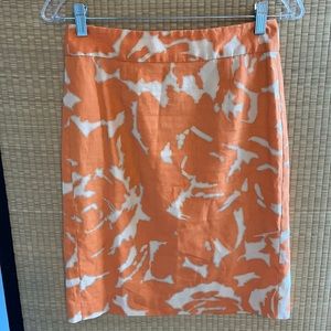 0 J. Crew lined linen pencil skirt